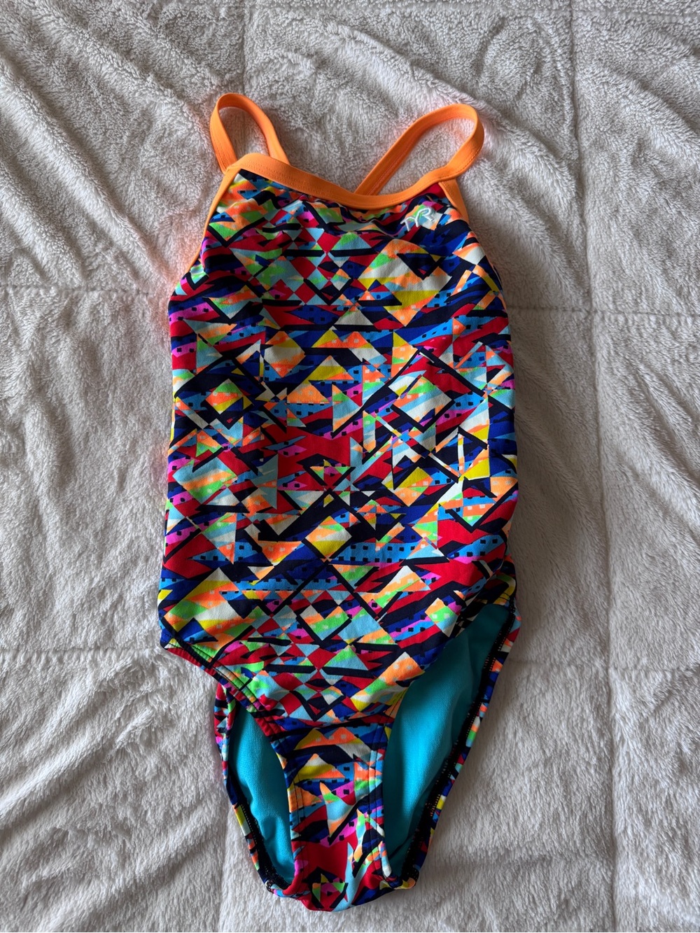 Women’s TYR Mosaic Diamondfit swimsuit with Orange Straps - Sz 26